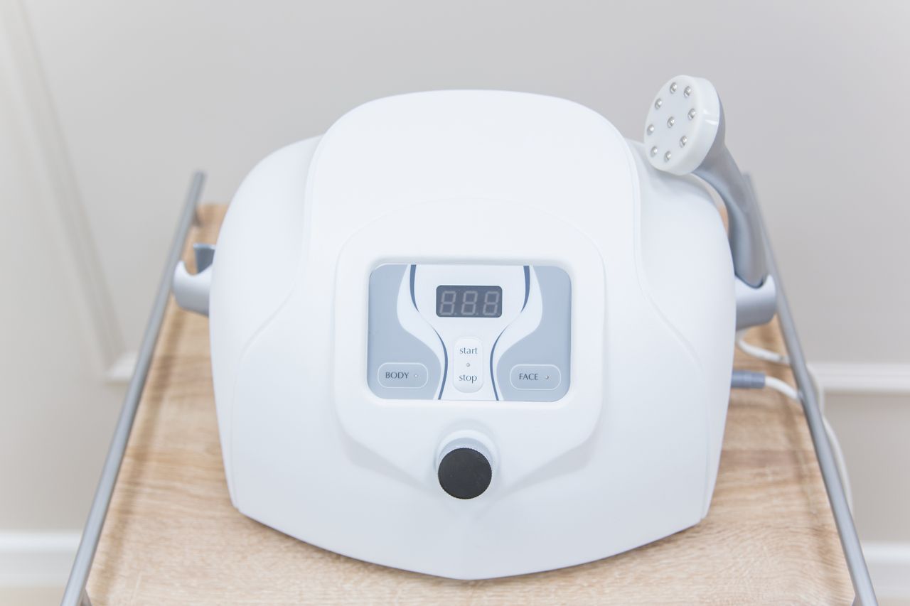 High-tech face and body massager, ideal for skincare and healthcare applications.